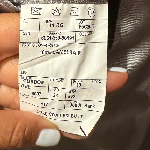 Jos. A Bank red jacket holiday party size 41R 100% camel hair vintage - Picture 9 of 13